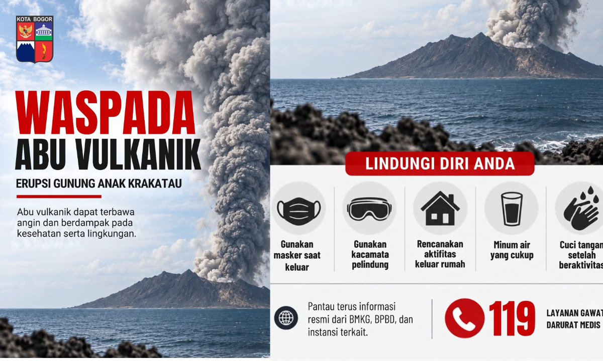 Wali Kota Bogor Imbau Warga Gunakan Masker Hadapi Abu Vulkanik Gunung Anak Krakatau