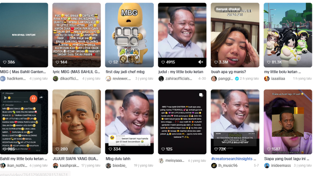 Lirik Lagu MBG Mas Bahlil Ganteng, Viral Jadi Konten di TikTok