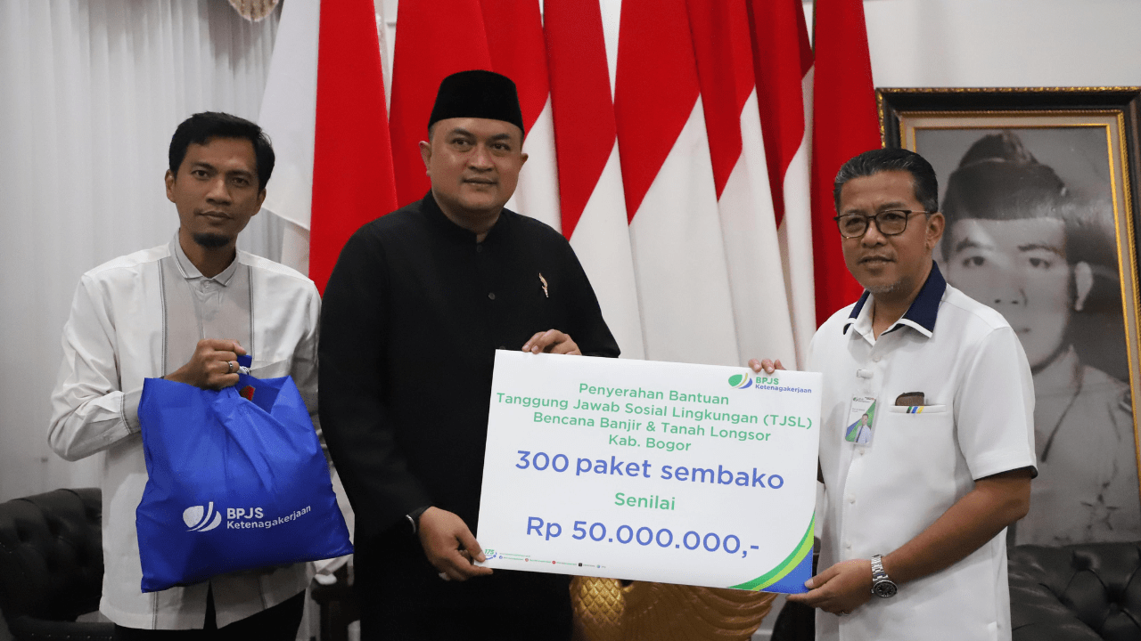BPJS Ketenagakerjaan Salurkan Bantuan Sembako, Bupati Bogor: Simbol Semangat Gotong Royong