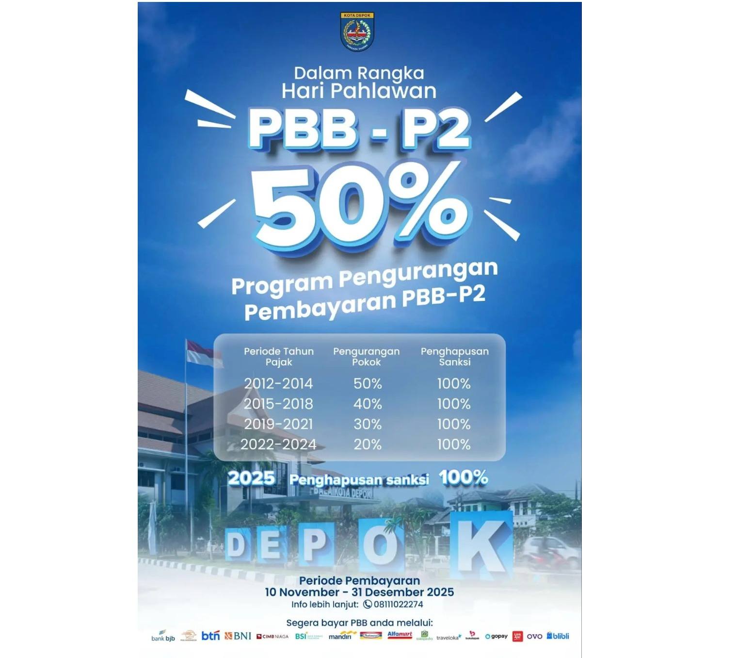 Kabarnya Gembira! Tunggakan PBB di Depok Bisa Dipangkas Hingga 50%