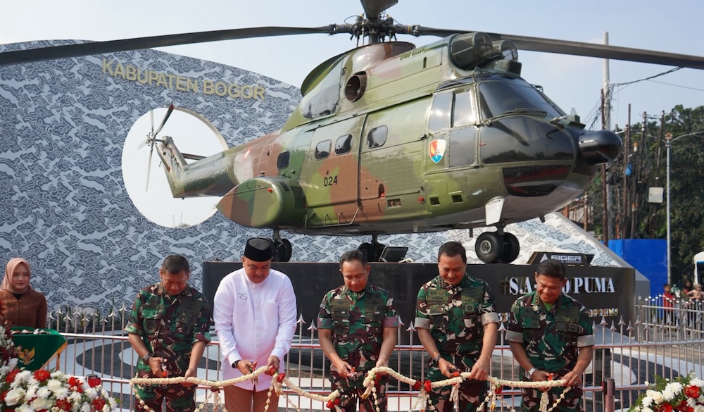 Bogor Ukir Sejarah Baru, Jadi Lokasi Monumen Helikopter Puma Pertama di Dunia
