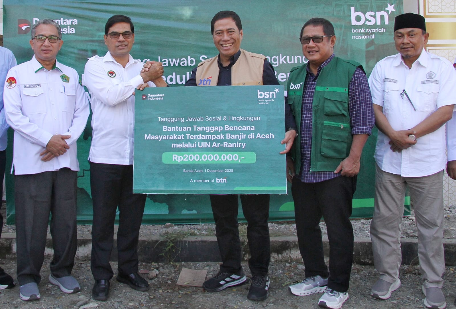 BSN Gelontorkan Dana RP1.350.000.000 Bantu Warga Aceh