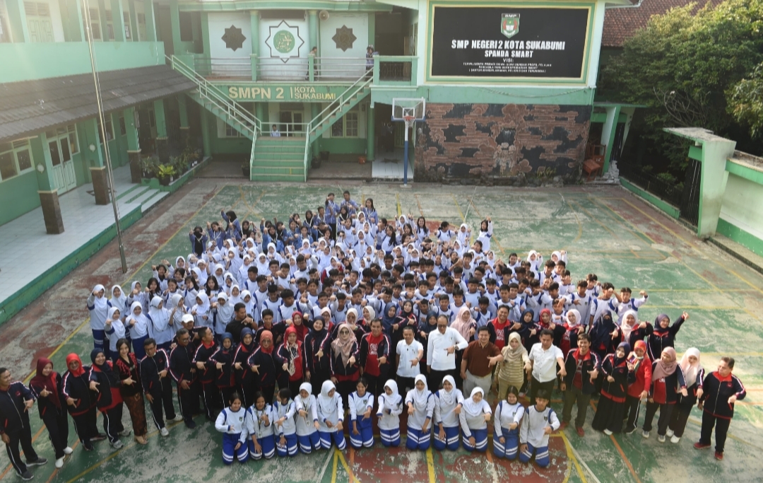 Wamen Fajar Ajak SMPN 2 Sukabumi Pagi Ceria: Stop Kekerasan, Sekolah Wajib Ramah Anak