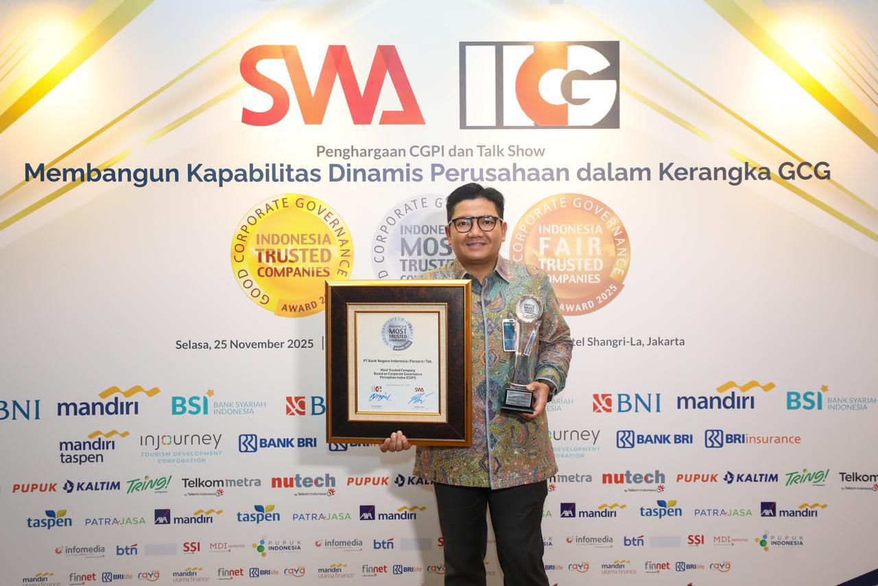 BNI Raih Predikat The Most Trusted Company pada CGPI Award 2025