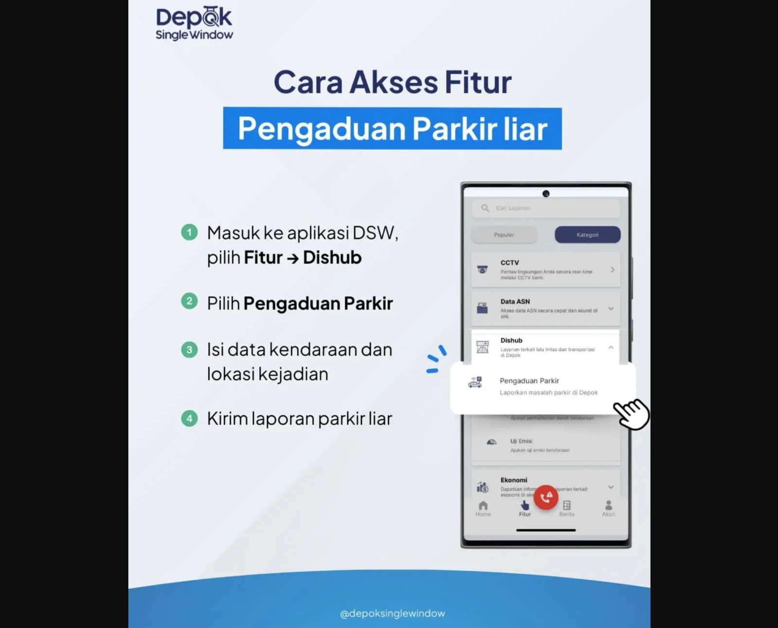 Biar Nggak Resah Lagi, Depok Tambah Fitur Lapor Parkir Liar di Aplikasi DSW
