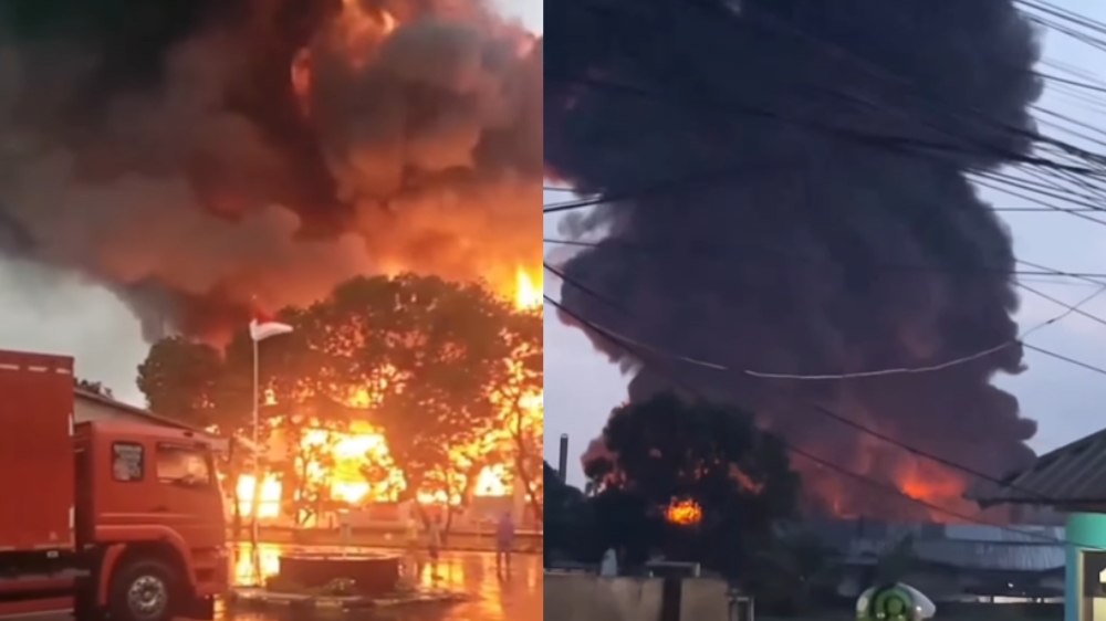 Kebakaran Pabrik Plastik di Gunung Putri Bogor, Damkar Kesulitan Padamkan Api