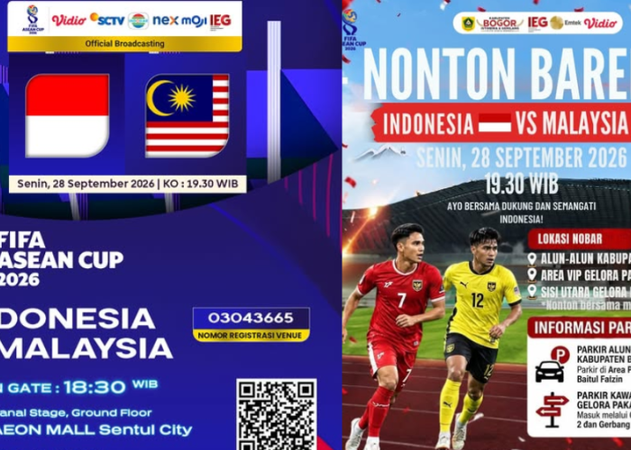 4 Lokasi Nobar Timnas Indonesia vs Malaysia FIFA ASEAN Cup 2026 di Bogor, Beri Dukungan Skuad Garuda