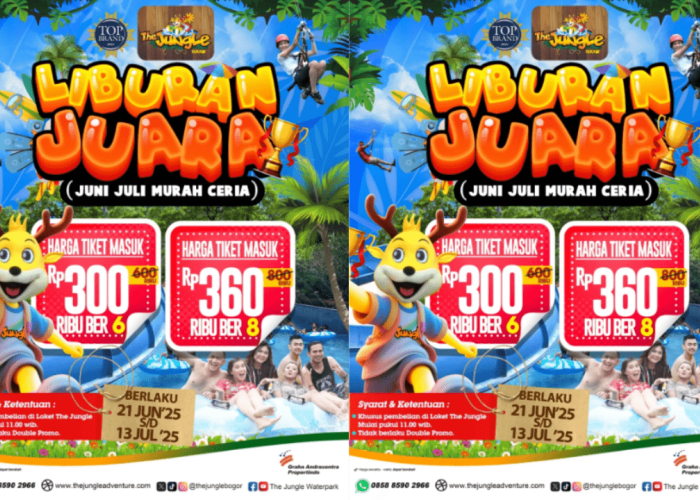 Spesial Libur Sekolah, The Jungle Waterpark Bogor Hadirkan Promo Tiket Masuk 