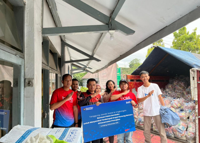 BTN Salurkan Bantuan untuk Warga Terdampak Erupsi Semeru