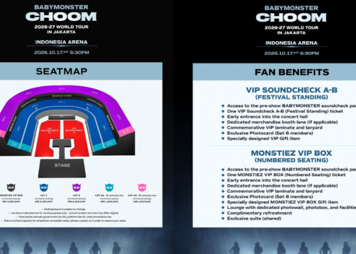 Harga Tiket Konser BABYMONSTER di Jakarta 2026, Paling Murah Rp1,1 Juta 