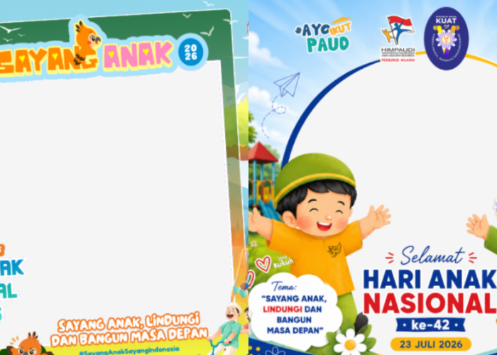 35 Twibbon Hari Anak Nasional 2026 Gratis Lengkap Ucapan, Pakai Untuk Foto Profil di Medsos