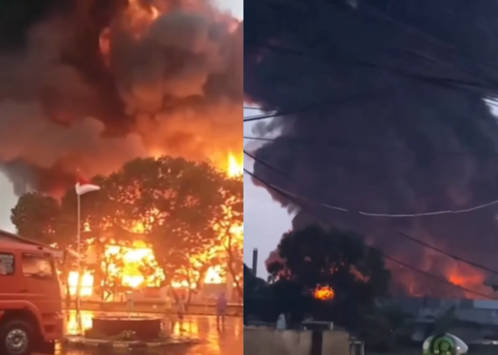 Kebakaran Pabrik Plastik di Gunung Putri Bogor, Damkar Kesulitan Padamkan Api