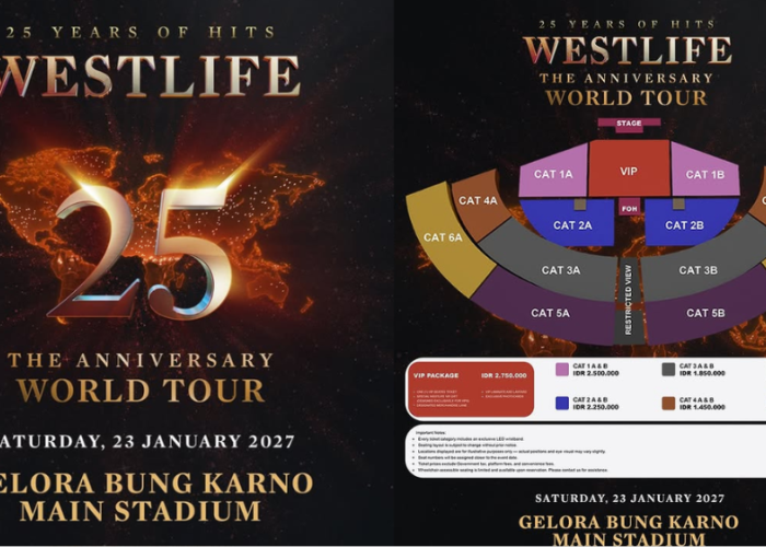 Cara Beli Tiket Konser Westlife di Jakarta 2027, Fan Wajib Tahu Biar Menang War Tiket